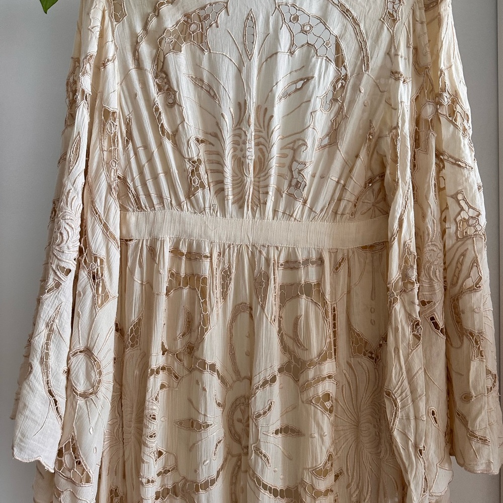 🕊️✨Free People Loveland Kimono XS/S Ivory Embroidered Boho Luxe $598 - Picture 11 of 15